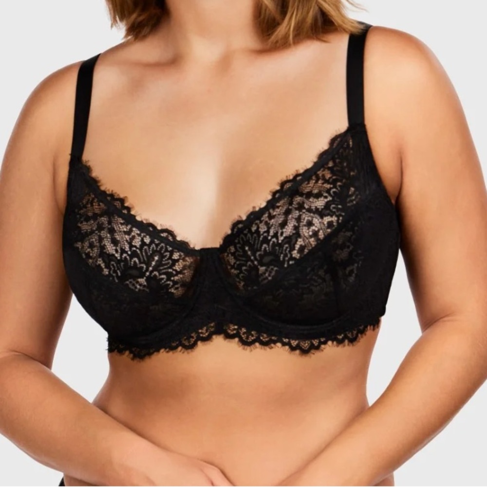HSIA Black Sunflower Underwire Lace Bra Women’s SZ‎ 40C